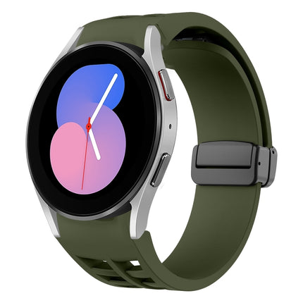 Richard Magnetic Folding Black Buckle Silicone Watch Band, For Samsung Galaxy Watch 5 40 / 44mm, For Sansung Galaxy Watch 5 Pro 45mm, Fou Samsung Galaxy Watch 4 40 / 44mm