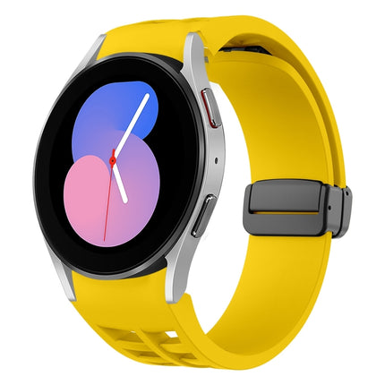Richard Magnetic Folding Black Buckle Silicone Watch Band, For Samsung Galaxy Watch 5 40 / 44mm, For Sansung Galaxy Watch 5 Pro 45mm, Fou Samsung Galaxy Watch 4 40 / 44mm