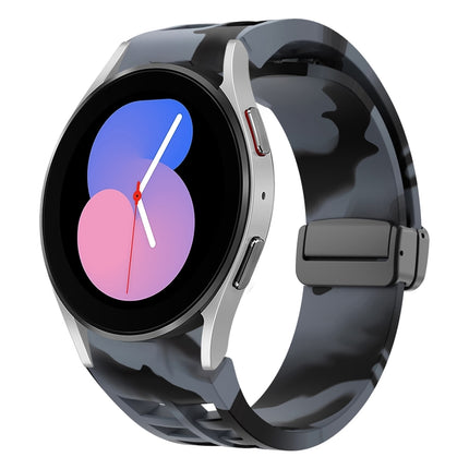 Richard Magnetic Folding Black Buckle Silicone Watch Band, For Samsung Galaxy Watch 5 40 / 44mm, For Sansung Galaxy Watch 5 Pro 45mm, Fou Samsung Galaxy Watch 4 40 / 44mm