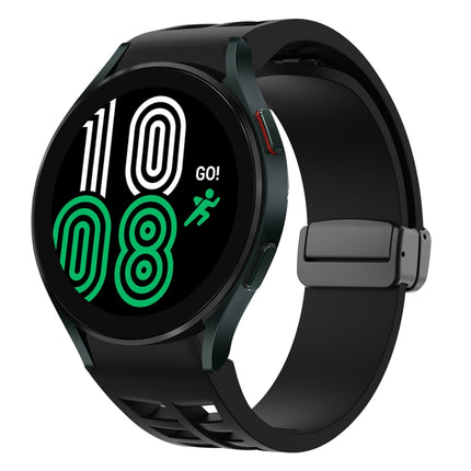Richard Magnetic Folding Black Buckle Silicone Watch Band, For Samsung Galaxy Watch 5 40 / 44mm, For Sansung Galaxy Watch 5 Pro 45mm, Fou Samsung Galaxy Watch 4 40 / 44mm