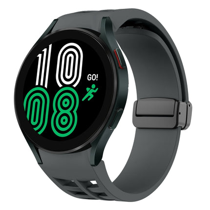 Richard Magnetic Folding Black Buckle Silicone Watch Band, For Samsung Galaxy Watch 5 40 / 44mm, For Sansung Galaxy Watch 5 Pro 45mm, Fou Samsung Galaxy Watch 4 40 / 44mm