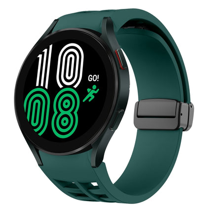 Richard Magnetic Folding Black Buckle Silicone Watch Band, For Samsung Galaxy Watch 5 40 / 44mm, For Sansung Galaxy Watch 5 Pro 45mm, Fou Samsung Galaxy Watch 4 40 / 44mm