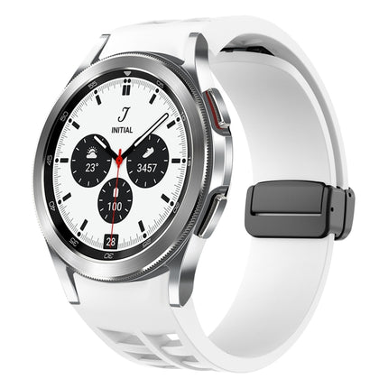 Richard Magnetic Folding Black Buckle Silicone Watch Band, For Samsung Galaxy Watch 4 classic 42 / 46mm - DealBuddy