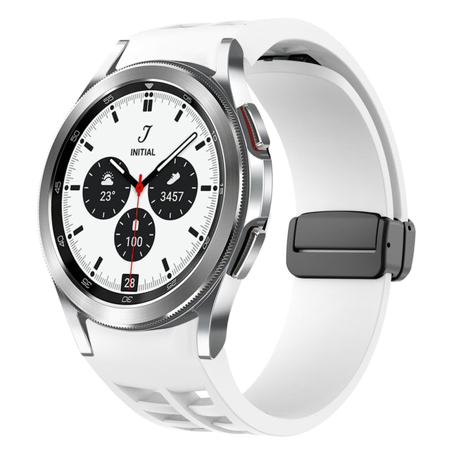 Richard Magnetic Folding Black Buckle Silicone Watch Band, For Samsung Galaxy Watch 4 classic 42 / 46mm - DealBuddy