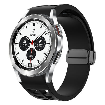 Richard Magnetic Folding Black Buckle Silicone Watch Band, For Samsung Galaxy Watch 4 classic 42 / 46mm - DealBuddy