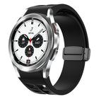 Richard Magnetic Folding Black Buckle Silicone Watch Band, For Samsung Galaxy Watch 4 classic 42 / 46mm - DealBuddy