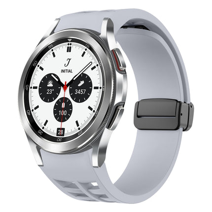 Richard Magnetic Folding Black Buckle Silicone Watch Band, For Samsung Galaxy Watch 4 classic 42 / 46mm - DealBuddy