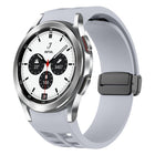 Richard Magnetic Folding Black Buckle Silicone Watch Band, For Samsung Galaxy Watch 4 classic 42 / 46mm - DealBuddy