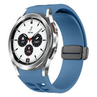 Richard Magnetic Folding Black Buckle Silicone Watch Band, For Samsung Galaxy Watch 4 classic 42 / 46mm - DealBuddy