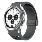 Richard Magnetic Folding Black Buckle Silicone Watch Band, For Samsung Galaxy Watch 4 classic 42 / 46mm - DealBuddy