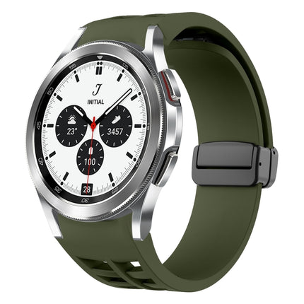 Richard Magnetic Folding Black Buckle Silicone Watch Band, For Samsung Galaxy Watch 4 classic 42 / 46mm - DealBuddy