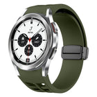 Richard Magnetic Folding Black Buckle Silicone Watch Band, For Samsung Galaxy Watch 4 classic 42 / 46mm - DealBuddy