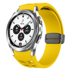 Richard Magnetic Folding Black Buckle Silicone Watch Band, For Samsung Galaxy Watch 4 classic 42 / 46mm - DealBuddy
