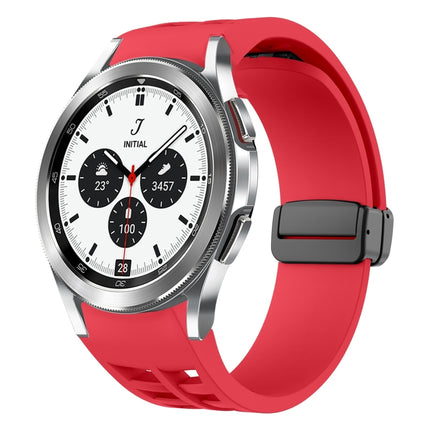 Richard Magnetic Folding Black Buckle Silicone Watch Band, For Samsung Galaxy Watch 4 classic 42 / 46mm - DealBuddy