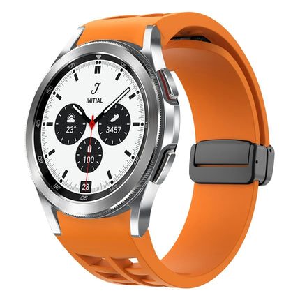 Richard Magnetic Folding Black Buckle Silicone Watch Band, For Samsung Galaxy Watch 4 classic 42 / 46mm - DealBuddy