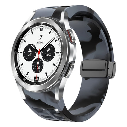 Richard Magnetic Folding Black Buckle Silicone Watch Band, For Samsung Galaxy Watch 4 classic 42 / 46mm - DealBuddy