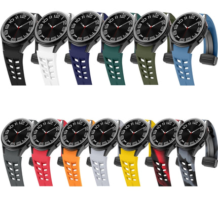 Richard Magnetic Folding Black Buckle Silicone Watch Band, Fof Samsung Galaxy Watch FE 40mm, For Samsung Galaxy Watch 7 40 / 44mm, For Samsung Galaxy Watch 6 class 43 / 47mmic