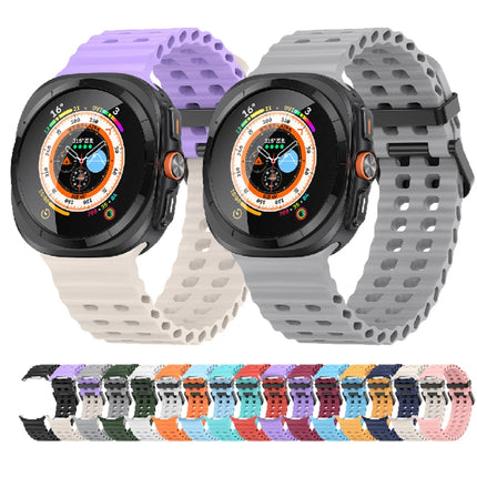 Ocean Dual Row Hole Silicone Watch Band, For Galaxy Watch Ultra2 2026 / 2025 / 1 2024