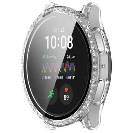 Single Row Diamond PC + Tempered Film Integrated Watch Protective Case, For Samsung Galaxy Watch 7 44mm, For Samsung Galaxy Watch 7 40mm - DealBuddy