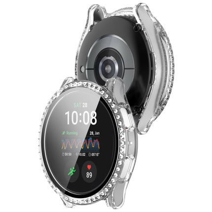 Single Row Diamond PC + Tempered Film Integrated Watch Protective Case, For Samsung Galaxy Watch 7 44mm, For Samsung Galaxy Watch 7 40mm - DealBuddy