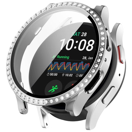 Single Row Diamond PC + Tempered Film Integrated Watch Protective Case, For Samsung Galaxy Watch 7 44mm, For Samsung Galaxy Watch 7 40mm - DealBuddy