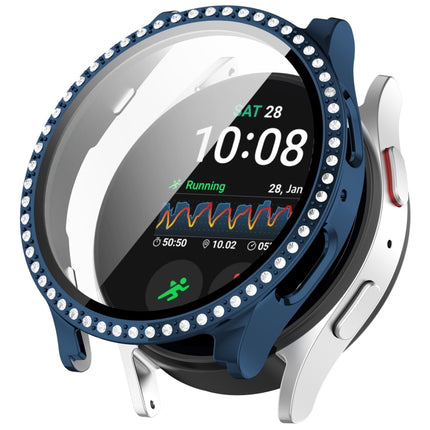 Single Row Diamond PC + Tempered Film Integrated Watch Protective Case, For Samsung Galaxy Watch 7 44mm, For Samsung Galaxy Watch 7 40mm - DealBuddy