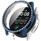 Single Row Diamond PC + Tempered Film Integrated Watch Protective Case, For Samsung Galaxy Watch 7 44mm, For Samsung Galaxy Watch 7 40mm - DealBuddy
