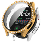 Single Row Diamond PC + Tempered Film Integrated Watch Protective Case, For Samsung Galaxy Watch 7 44mm, For Samsung Galaxy Watch 7 40mm - DealBuddy