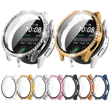 Single Row Diamond PC + Tempered Film Integrated Watch Protective Case, For Samsung Galaxy Watch 7 44mm, For Samsung Galaxy Watch 7 40mm - DealBuddy