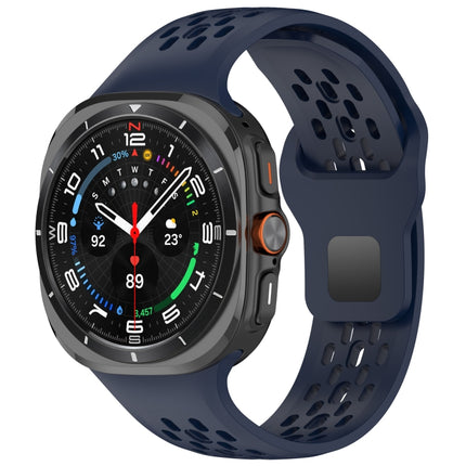 For Samsung Galaxy Watch Ultra 47mm Holes Style Square Buckle Solid Color Silicone Watch Band
