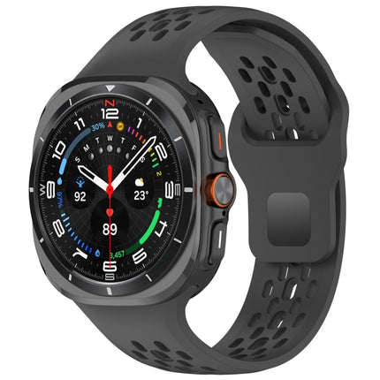 For Samsung Galaxy Watch Ultra 47mm Holes Style Square Buckle Solid Color Silicone Watch Band