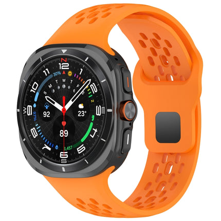 For Samsung Galaxy Watch Ultra 47mm Holes Style Square Buckle Solid Color Silicone Watch Band