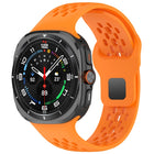 For Samsung Galaxy Watch Ultra 47mm Holes Style Square Buckle Solid Color Silicone Watch Band