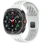 For Samsung Galaxy Watch Ultra 47mm Holes Style Square Buckle Solid Color Silicone Watch Band - DealBuddy