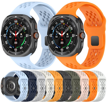 For Samsung Galaxy Watch Ultra 47mm Holes Style Square Buckle Solid Color Silicone Watch Band - DealBuddy