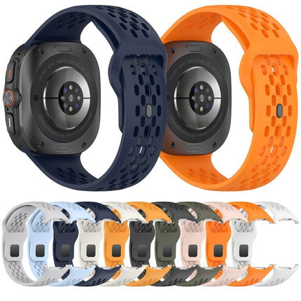 For Samsung Galaxy Watch Ultra 47mm Holes Style Square Buckle Solid Color Silicone Watch Band