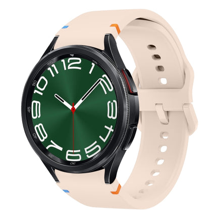 Flat Sewing Design Silicone Watch Band, For Samsung Galaxy Watch FE 40mm, For Samsung Galaxy Watch 7 44mm, For Samsung Galaxy Watch 7 40mm, For Samsung Galaxy Watch 6 Classic 43 / 47mm