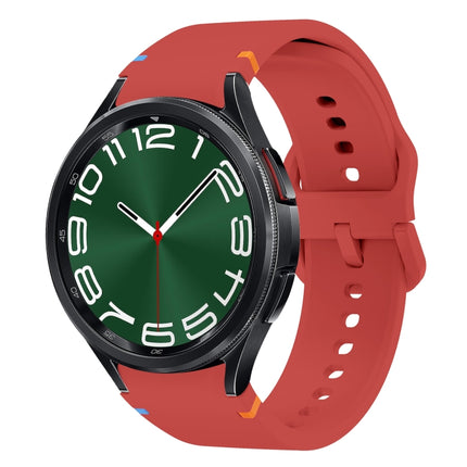 Flat Sewing Design Silicone Watch Band, For Samsung Galaxy Watch FE 40mm, For Samsung Galaxy Watch 7 44mm, For Samsung Galaxy Watch 7 40mm, For Samsung Galaxy Watch 6 Classic 43 / 47mm
