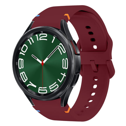 Flat Sewing Design Silicone Watch Band, For Samsung Galaxy Watch FE 40mm, For Samsung Galaxy Watch 7 44mm, For Samsung Galaxy Watch 7 40mm, For Samsung Galaxy Watch 6 Classic 43 / 47mm