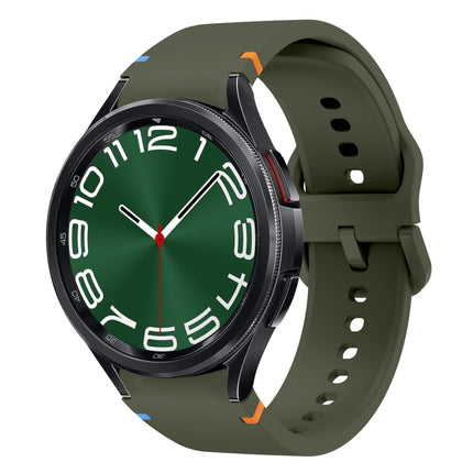 Flat Sewing Design Silicone Watch Band, For Samsung Galaxy Watch FE 40mm, For Samsung Galaxy Watch 7 44mm, For Samsung Galaxy Watch 7 40mm, For Samsung Galaxy Watch 6 Classic 43 / 47mm