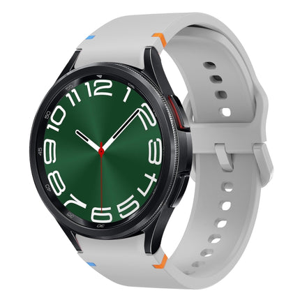 Flat Sewing Design Silicone Watch Band, For Samsung Galaxy Watch FE 40mm, For Samsung Galaxy Watch 7 44mm, For Samsung Galaxy Watch 7 40mm, For Samsung Galaxy Watch 6 Classic 43 / 47mm