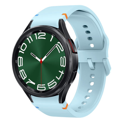 Flat Sewing Design Silicone Watch Band, For Samsung Galaxy Watch FE 40mm, For Samsung Galaxy Watch 7 44mm, For Samsung Galaxy Watch 7 40mm, For Samsung Galaxy Watch 6 Classic 43 / 47mm