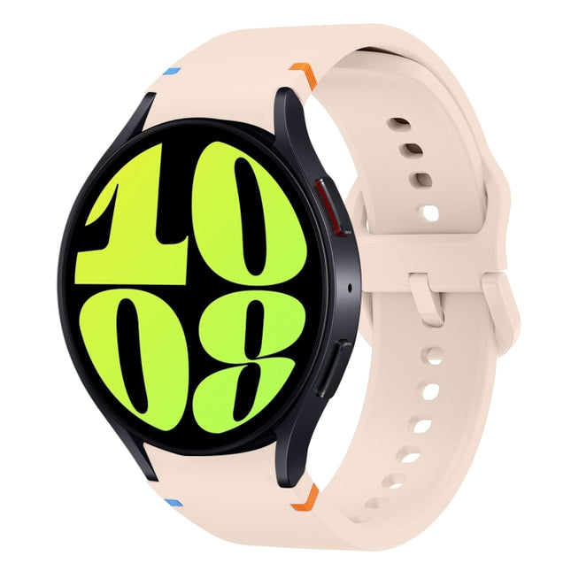 Flat Sewing Design Silicone Watch Band, For Samsung Galaxy Watch 6 40 / 44mm, For Sansung Galaxy Watch 5 Pro Golf Edition, For Samsung Galaxy Watch 5 Golf Edition, For Samsung Galaxy Watch 5 40 / 44mm