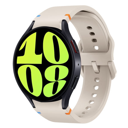 Flat Sewing Design Silicone Watch Band, For Samsung Galaxy Watch 6 40 / 44mm, For Sansung Galaxy Watch 5 Pro Golf Edition, For Samsung Galaxy Watch 5 Golf Edition, For Samsung Galaxy Watch 5 40 / 44mm