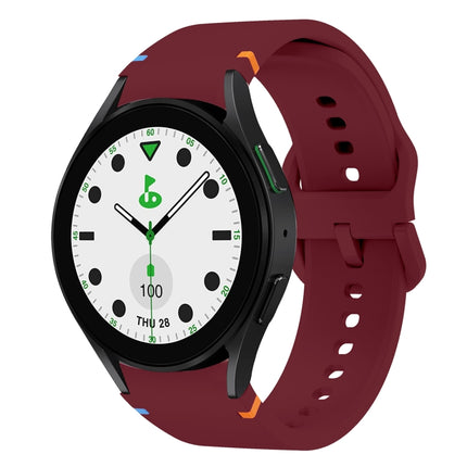 Flat Sewing Design Silicone Watch Band, For Samsung Galaxy Watch 6 40 / 44mm, For Sansung Galaxy Watch 5 Pro Golf Edition, For Samsung Galaxy Watch 5 Golf Edition, For Samsung Galaxy Watch 5 40 / 44mm