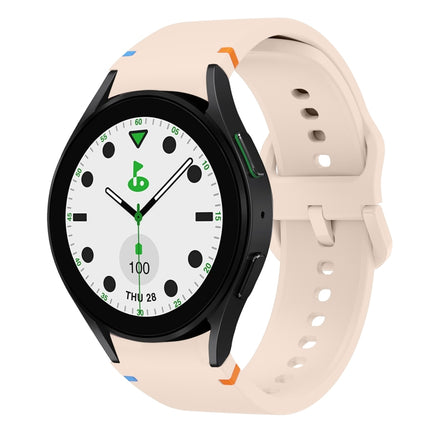 Flat Sewing Design Silicone Watch Band, For Samsung Galaxy Watch 6 40 / 44mm, For Sansung Galaxy Watch 5 Pro Golf Edition, For Samsung Galaxy Watch 5 Golf Edition, For Samsung Galaxy Watch 5 40 / 44mm
