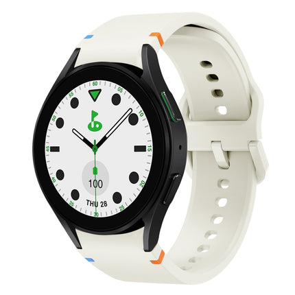 Flat Sewing Design Silicone Watch Band, For Samsung Galaxy Watch 6 40 / 44mm, For Sansung Galaxy Watch 5 Pro Golf Edition, For Samsung Galaxy Watch 5 Golf Edition, For Samsung Galaxy Watch 5 40 / 44mm