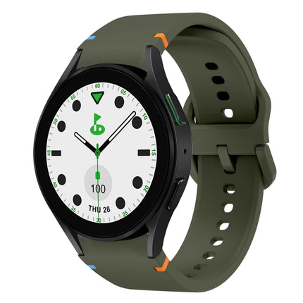 Flat Sewing Design Silicone Watch Band, For Samsung Galaxy Watch 6 40 / 44mm, For Sansung Galaxy Watch 5 Pro Golf Edition, For Samsung Galaxy Watch 5 Golf Edition, For Samsung Galaxy Watch 5 40 / 44mm