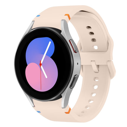 Flat Sewing Design Silicone Watch Band, For Samsung Galaxy Watch 6 40 / 44mm, For Sansung Galaxy Watch 5 Pro Golf Edition, For Samsung Galaxy Watch 5 Golf Edition, For Samsung Galaxy Watch 5 40 / 44mm