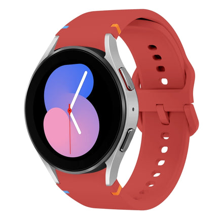 Flat Sewing Design Silicone Watch Band, For Samsung Galaxy Watch 6 40 / 44mm, For Sansung Galaxy Watch 5 Pro Golf Edition, For Samsung Galaxy Watch 5 Golf Edition, For Samsung Galaxy Watch 5 40 / 44mm